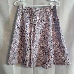 Liz Claiborne Size 4 Silk Blend Paisley A-Line Skirt Retro Boho Chic